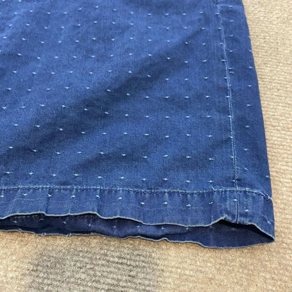 Peter Millar Chino Shorts Men's 42 Blue Polka‎ Dot Flat Front Cotton Preppy Logo